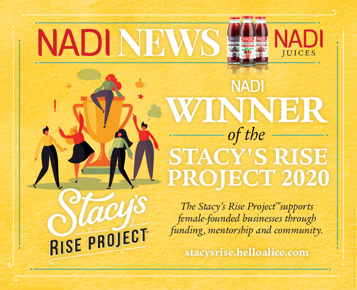 NADI  Rosehip and Fruit Juices winner of the Stacy's Rise Project 2020